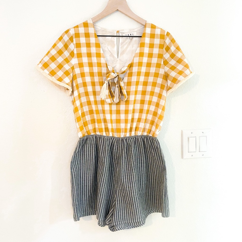 THML Anthropologie Checkered Romper